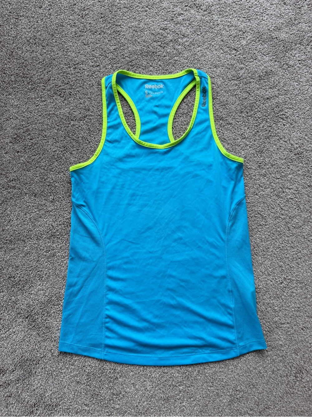 Reebok Women's Turquoise Racerback Tank with Lime Trim